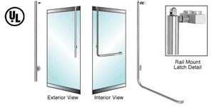 CRL-Blumcraft® Brushed Stainless Left Hand Reverse Low Profile Mount Keyed Access "JS" Exterior Top Securing Panic Handle