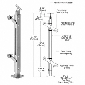 CRL Polished Stainless 36" P4 Series End Post Railing Kit