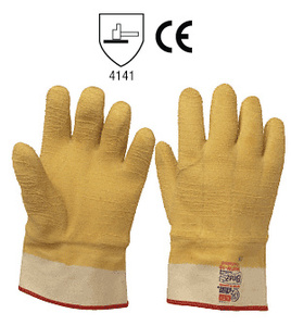 CRL Insulated Gauntlet Cuff Wrinkle Finish Natural Rubber Palm Gloves