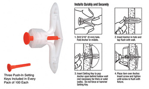 CRL Toggler® Hollow-Wall Anchors for 5/8" to 3/4"