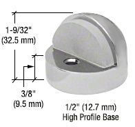 CRL Satin Chrome Floor Mounted High Profile 3/8" Base Dome Stop