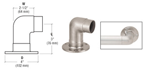 CRL Brushed Stainless Flush Wall Return for 2" Tubing