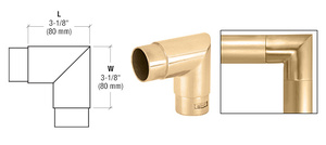 CRL Polished Brass Mitered Style 90 Degree Corner for 2" Tubing