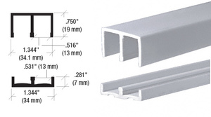 CRL Rail et guide supérieur pour panneaux coulissants en plastique, 12,7 mm (1/2 po), coloris gris