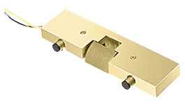 CRL Polished Brass Electric Strike Keeper for Single Patch Fitting Doors with Top Patch Rail