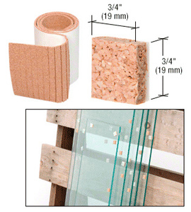 CRL 3/4" x 3/4" x 1/4" Cork Non-Adhesive Shipping Pads - Roll
