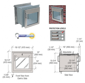 CRL Brushed Stainless Package Receiver with Clear Vision Panel Door Level 1 Protection