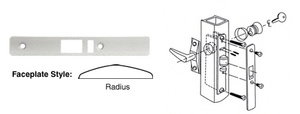CRL Aluminum Radius Faceplate for DL2140 Deadlatch Locks