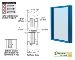 CRL Custom Powder Painted Aluminum Narrow Inset Frame Exterior Glazed Vision Window