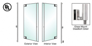 CRL-Blumcraft® Polished Stainless Left Hand Reverse Glass Mount Keyed Access 'F' Bottom Secured Deadbolt Exterior Handle