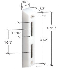 CRL White 3/4" Wide Face Mount Lock Keeper with 3-1/2" Screw Hole