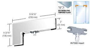 CRL Polished Stainless Sidelite Transom Patch With 1NT300 Insert