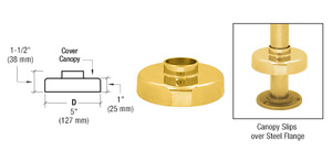 CRL Polished Brass Canopy for 2" Tubing