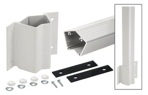 CRL 36" Sky White Inside 135 Degree Fascia Mount Post Kit for 200, 300, 350, and 400 Series Rails