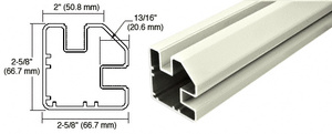 CRL Sky White 36" Long 2" x 2-5/8" Square 90 Degree Post