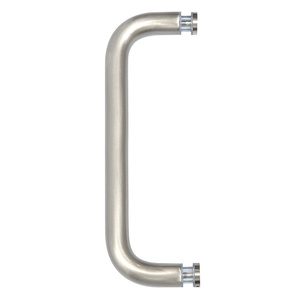 CRL Brushed Nickel 8" Single-Sided Solid 3/4" Diameter Pull Handle Without Metal Washers