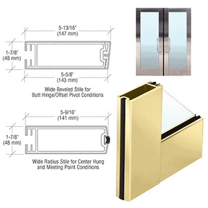 CRL 5-1/2" Satin Brass Wide Stile Clad Full Framed Door