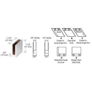 CRL Chrome 3/8" 90 Degree Straight End Clamp Type "D" Stair and Walkway Railings