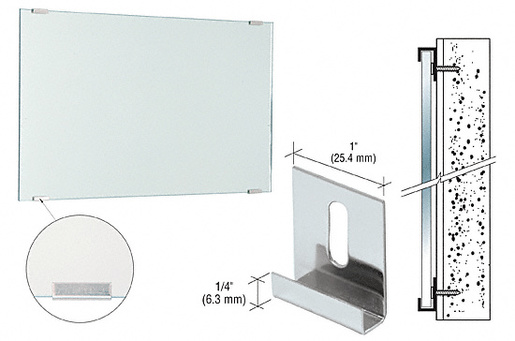 CRL Nickel Plated Dallas Mirror Clips for 1/4" Mirror