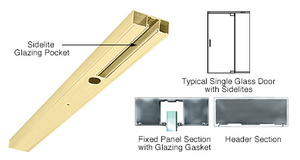 CRL Satin Brass Custom Length 4-1/2" One Pocket Single Sided Door Header