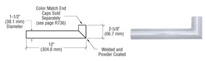 CRL Clear Anodized Quick Connect Wall Hand Rail Return for 1-1/2" Diameter Tubing