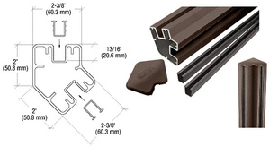 CRL Matte Bronze 36" Long 2" x 2-3/8" Rectangular 135 Degree Post Kit