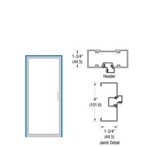 CRL-U.S. Aluminum Clear Anodized Right Hand Open Back Up and Over Frame for Single Door for Offset Surface Mount