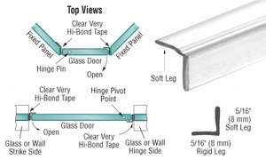 CRL Translucent Vinyl 'L' Seal for 5/16" Maximum Gap with Pre-Applied Tape