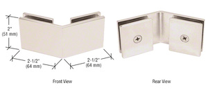 CRL Polished Nickel Square 135 Degree Glass-to-Glass Clamp