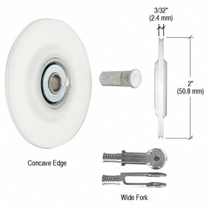 CRL Wide Fork Nylon Concave Edge Replacement Wheel - 2" x 3/32"