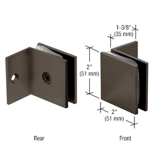 CRL Oil Rubbed Bronze Fixed Panel Square Clamp With Small Leg