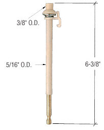 Bi-Fold Door Top Pivot Pin - 6-3/8 Inch Steel Rod With Nylon Sleeve For Slimfold Doors (FHC N6637)