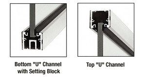 CRL Satin Anodized Custom Length U-Channel with Roll-In Top Load Gasket