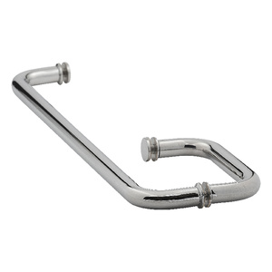 Polished Stainless Steel 6" x 18" Towel Bar Handle Combo with Washers