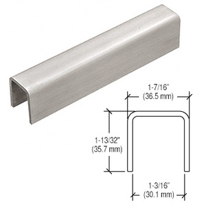 CRL 316 Brushed Stainless U-Channel Cap for 21.52 mm Glass- 3 m Long