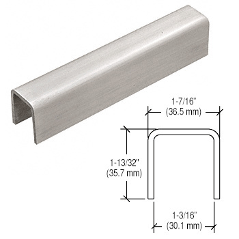 CRL 316 Brushed Stainless U-Channel Cap for 21.52 mm Glass- 3 m Long