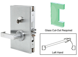CRL Satin Anodized 6" x 10" LH Center Lock With Deadlatch in Entrance Lock Function