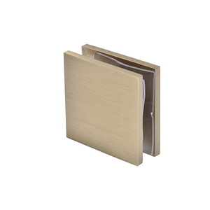 CRL Brushed Bronze Square Style Hole-in-Glass Fixed Panel U-Clamp
