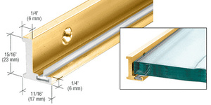 CRL Brite Gold Anodized 98" Aluminum Jamb With Clear Vinyl Wipe