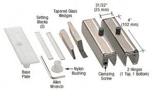Polished Chrome Noble Series Basic Hinge Kit for 3/8" (10 mm) Glass