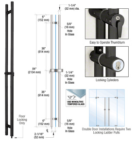 CRL Matte Black 84" Locking Ladder Pull