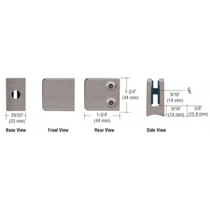 CRL Brushed Nickel Z-Series Zinc Small Square Glass Clamp for 1/4" and 5/16" Glass