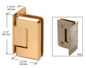 CRL Gold Plated Pinnacle 044 Series Wall Mount Offset Back Plate Hinge | CRL
