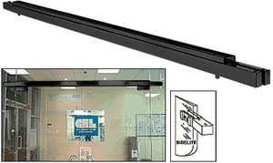 CRL Black Powder Coat Double Narrow Floating Header with Surface Mounted Top Pivots - Custom Length