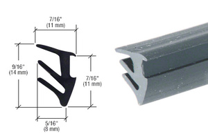 CRL Gray 3/8" Roll-In Glazing Gasket - 100' Roll