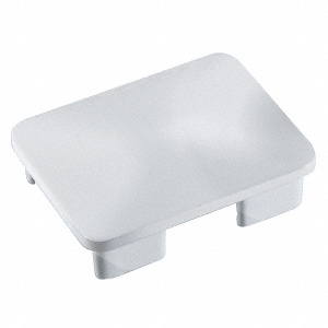 CRL Silver Metallic Rectangular AWS Post Cap for 180 Degree Center or End Post