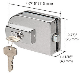 CRL Brushed Stainless PTH Series Glass Mounted Patch Lock