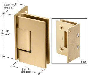 CRL Satin Brass Geneva 044 Series Wall Mount Offset Back Plate Hinge