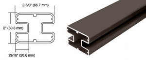 CRL Matte Bronze 72" Long 2" x 2-5/8" Rectangular 180 Degree Post