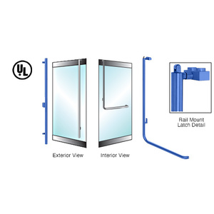 CRL-Blumcraft® Powder Coat Paint Left Hand Reverse Rail Mount Keyed Retainer Plate "FS" Exterior Top Secured Panic Handle